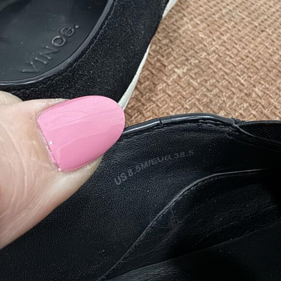 Vince Verrell Slip On Sneakers Black‎ Suede Mules Backless Women’s Size 8.5 - Picture 8 of 8